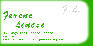 ferenc lencse business card